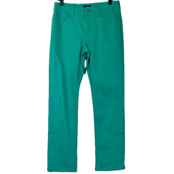 NYDJ Skinny Jeans Size 2P Green Lift Tuck Technology Cotton Stretch Denim Pant - Picture 1 of 15
